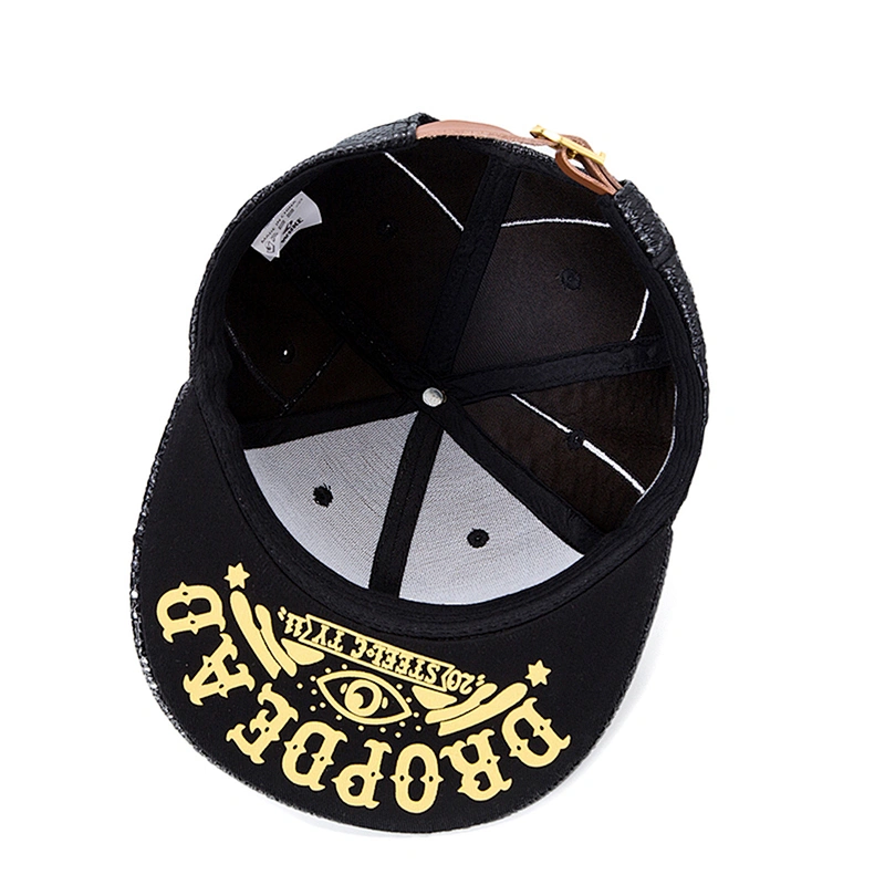 Crocodile Skin Leather Flat Brim Snapback Caps