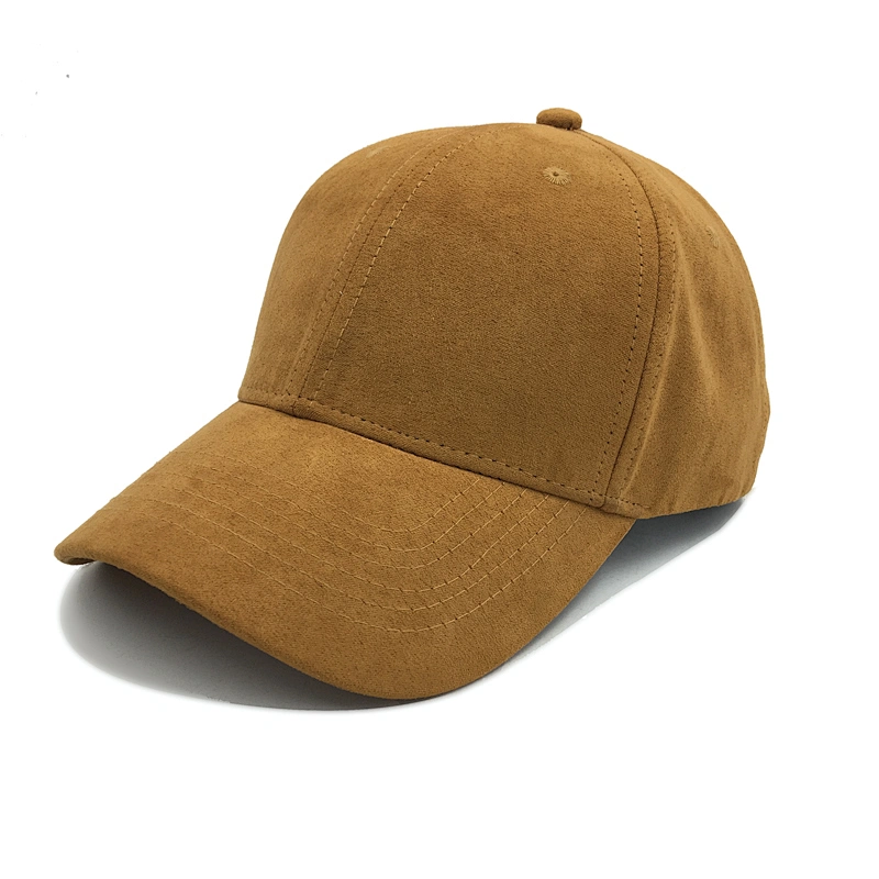 Wholesale 6 Panel Hats Suede Fabric Unisex Baseball Caps Gorras