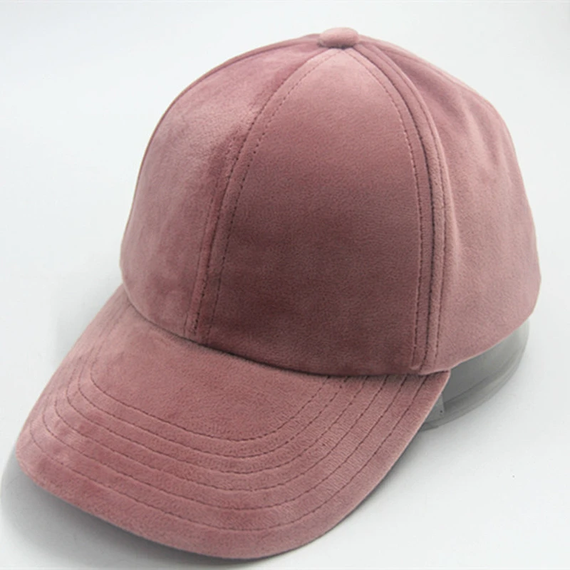 Women Curved Eaves Velvet Winter Blank Baseball Casquette Hat