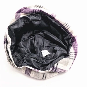 China Factory Grid Beret Warm Winter Beanie Casquette Caps
