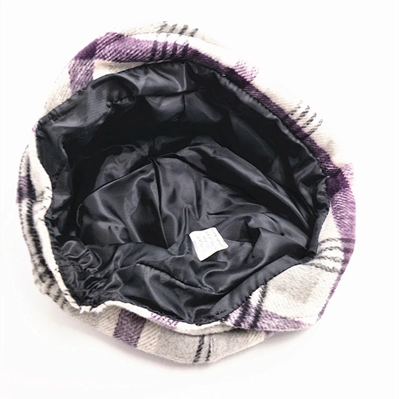China Factory Grid Beret Warm Winter Beanie Casquette Caps
