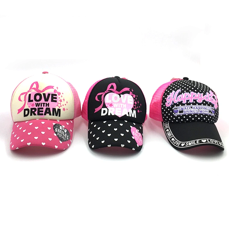 fashion color wholesale printed logo mesh  hat,custom  cap