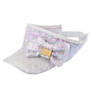 Latest fashion Sequin Bowknot Women Girl Sun Protected sports visor hats