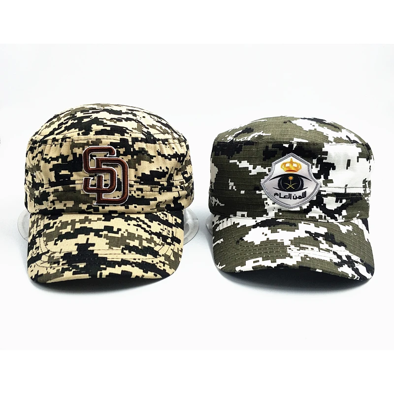 Factory Men Combat Caps Flat Top Military Uniforms Pilot Hat Cap with customized logo