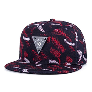 Factory men digital printing flat brim snap back sport hat cap