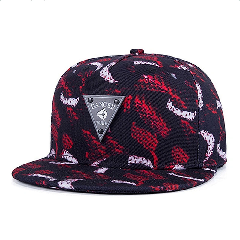 Factory men digital printing flat brim snap back sport hat cap