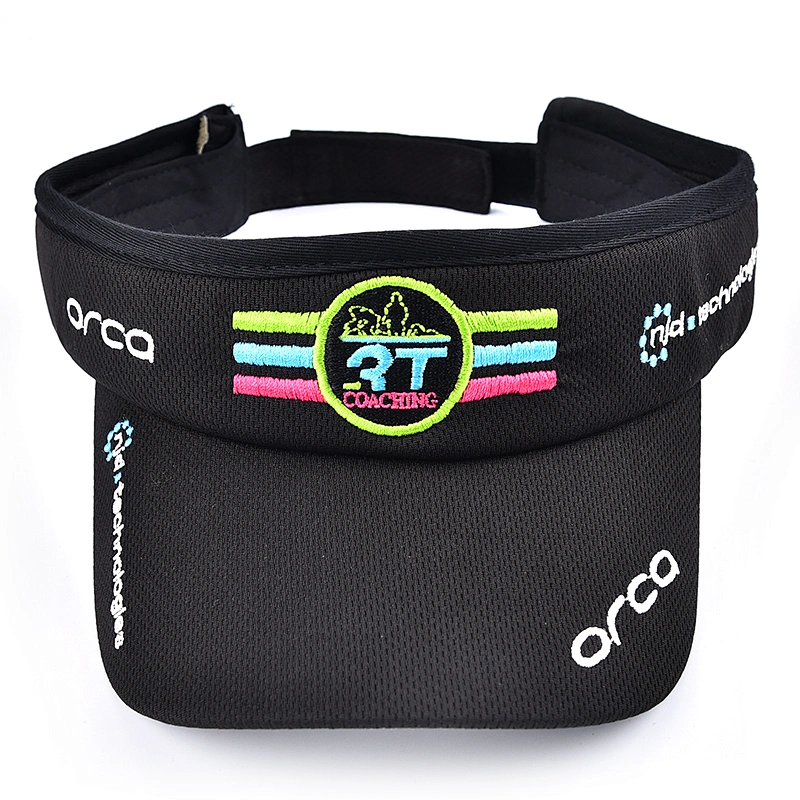 100% polyester breathable mesh air tech performance fabric golf cap sun visor with customized logo