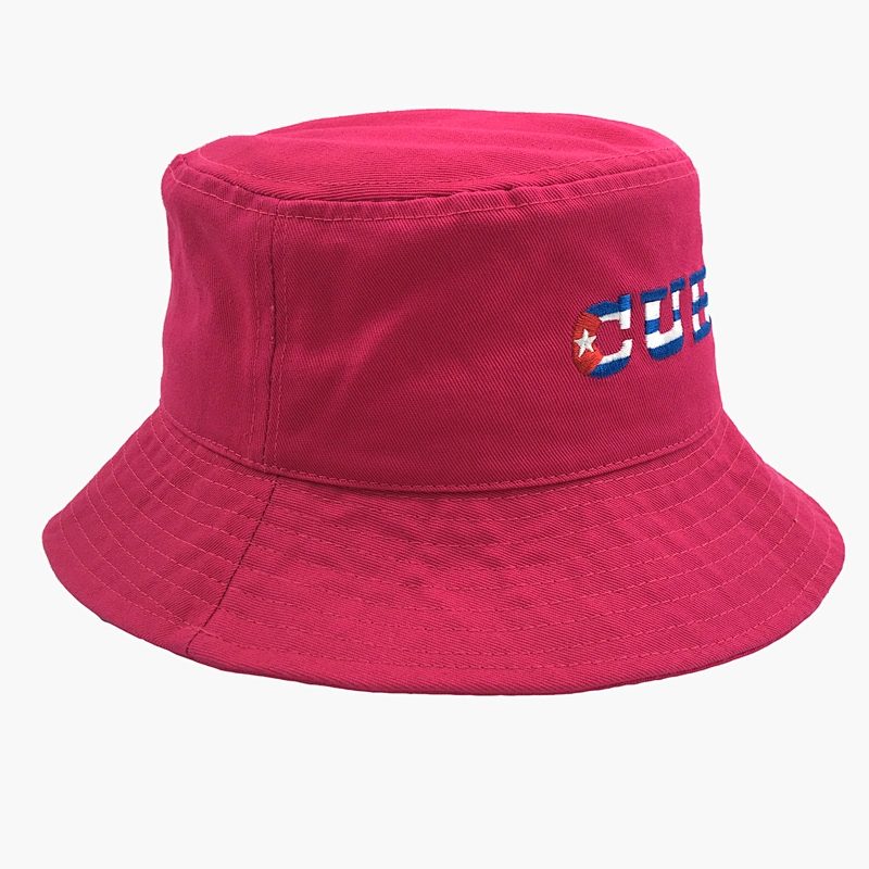 Sun Protection Women Fisherman Hat Custom Embroidery Bucket Cap