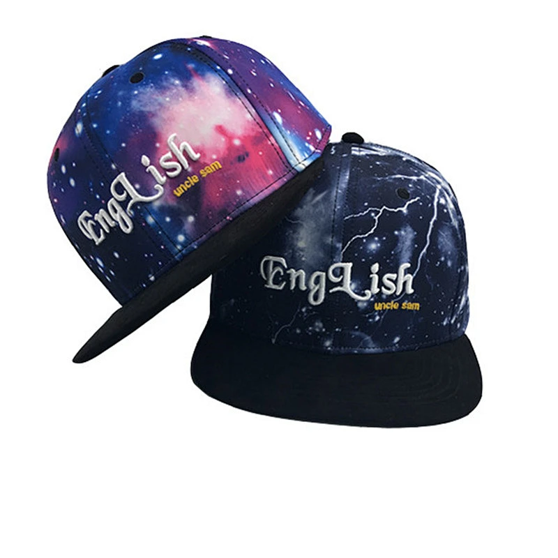 Custom Embroidered Caps Digital Printing Starry Galaxy vintage snapback hat