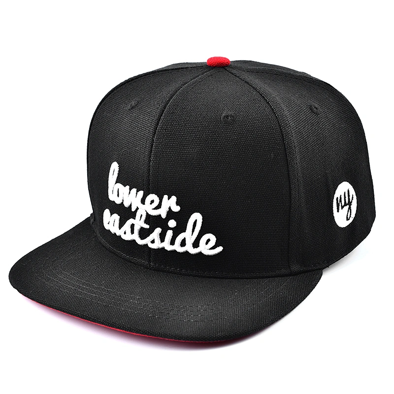 wholesale logo snapback cap embroidery 6 panel custom cotton flat brim hat snapback