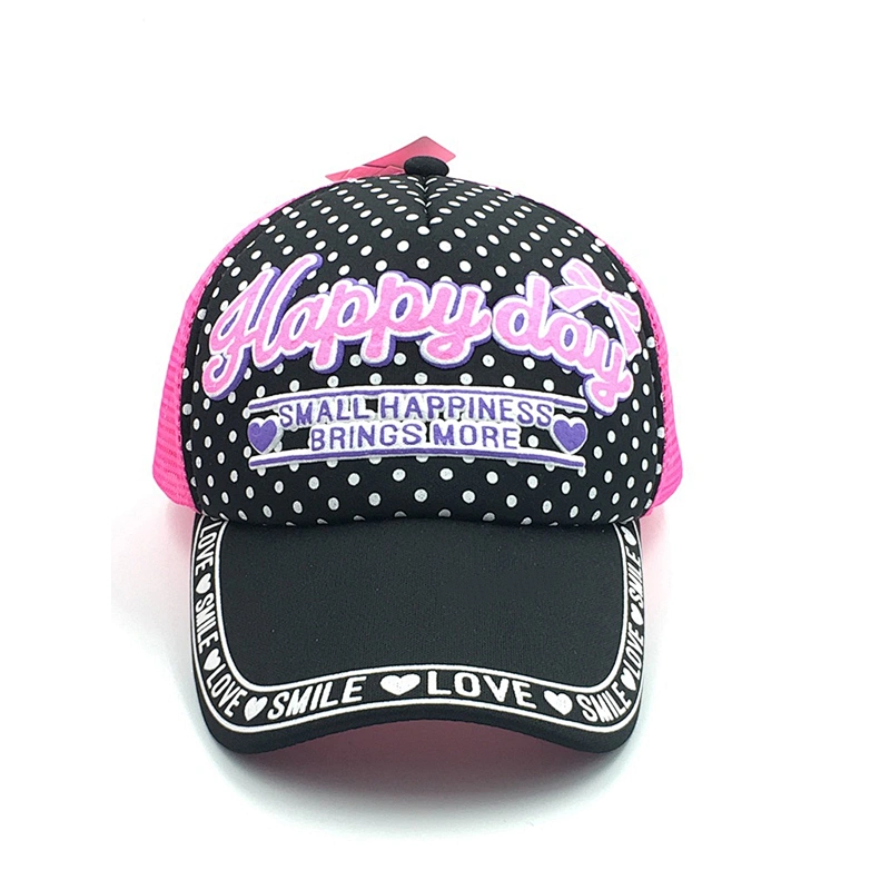 fashion color wholesale printed logo mesh  hat,custom  cap
