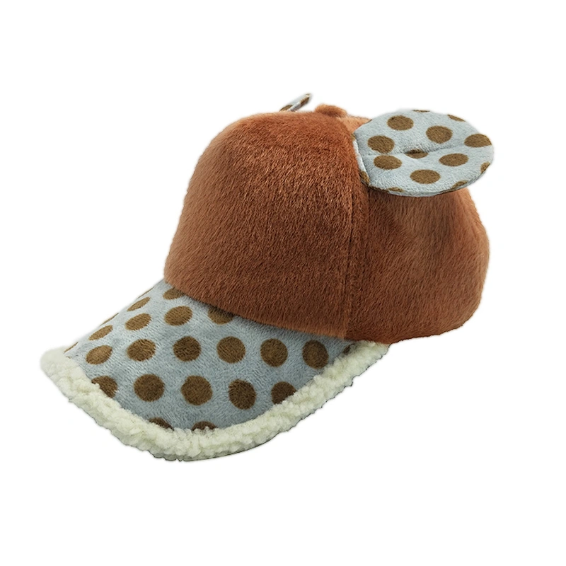 2019 New Custom Deers Pattern Girls Warm Winter Baseball Cap Hat with Cute Ears