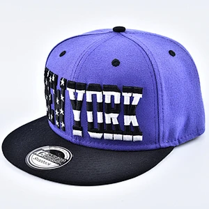 Custom Logo  Flat Brim 6 Panel Snapback Hats Sport Caps