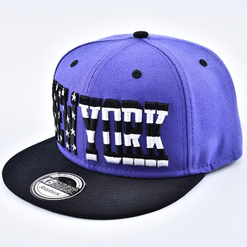 Custom Logo  Flat Brim 6 Panel Snapback Hats Sport Caps