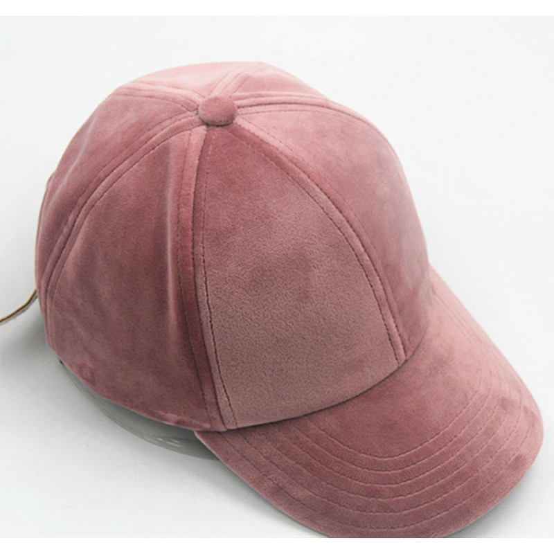 Women Curved Eaves Velvet Winter Blank Baseball Casquette Hat