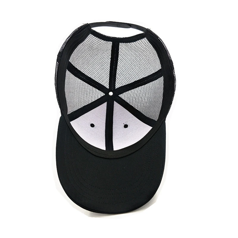 Custom 6  panel plain cap mesh breathable trucker hats