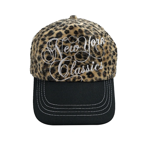 Leopard 5 Panel Warm Animal Plush Winter Baseball Casquette Gorras Caps