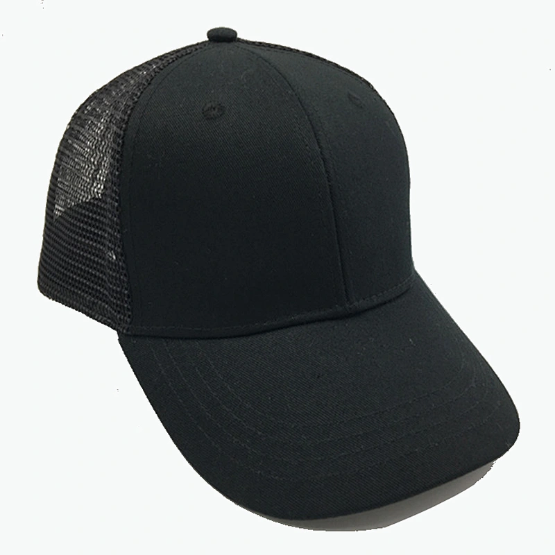Custom 6  panel plain cap mesh breathable trucker hats