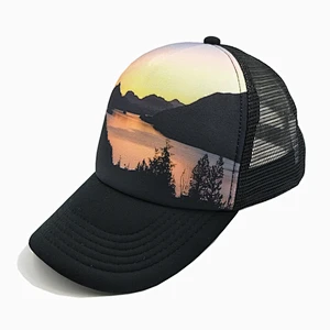 Amazon Wholesale trucker hat with digital printing logo Mesh baseball cap