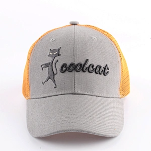 unisex embroidery logo cotton cap mesh trucker hat