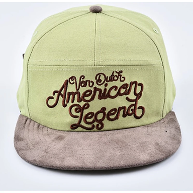 7 Panels Suede Fabric Brim Mens Snapback Gorras Cap