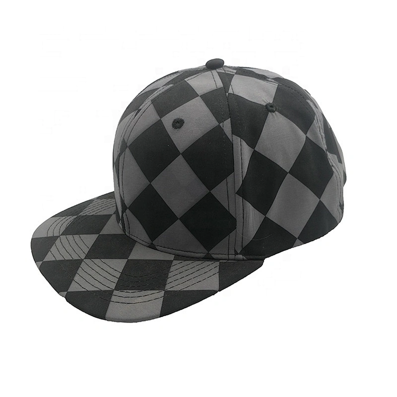Digital Printing Mens 6 Panels Flat Brim Snap Back Grorras