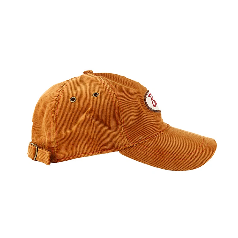 Factory Wholesale Applique 6- Panel Corduroy Baseball Sport Winter Hat Cap