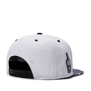 wholesale Customize OEM zebra pattern flat bill men snapback hats and caps