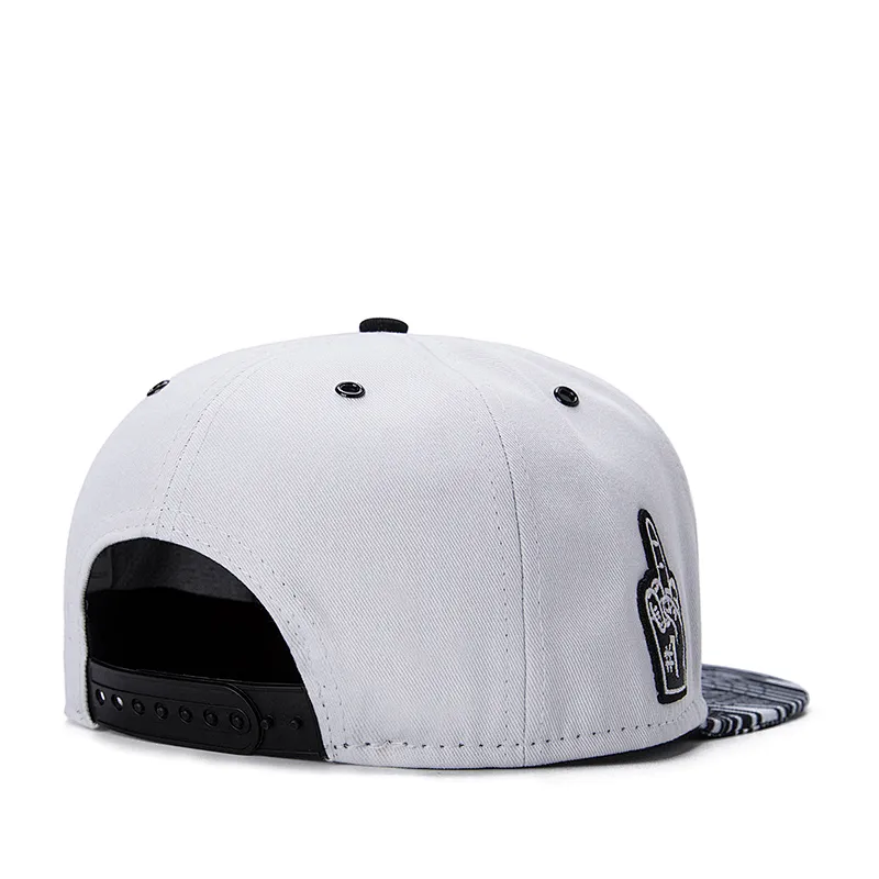 wholesale Customize OEM zebra pattern flat bill men snapback hats and caps