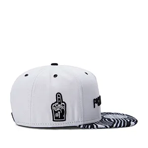 wholesale Customize OEM zebra pattern flat bill men snapback hats and caps