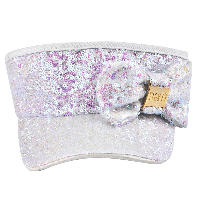 Latest fashion Sequin Bowknot Women Girl Sun Protected sports visor hats