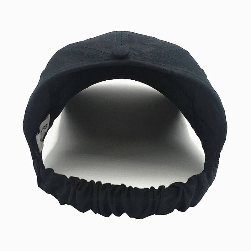 Wholesale running Curl hair cap 4 panel curved brim half baseball cap backless with elastic adjustment