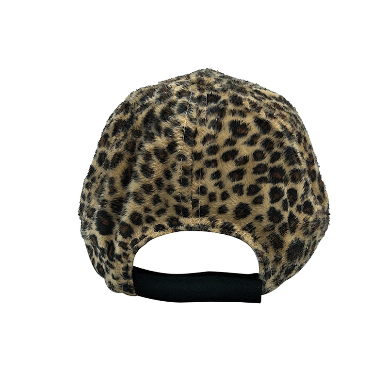 Leopard 5 Panel Warm Animal Plush Winter Baseball Casquette Gorras Caps