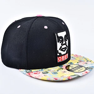 2019 Custom Unisex Flat Round Brim Floral Pattern Snapback Cap Hat