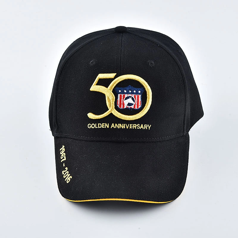 customized made cotton twill 6 panel structured sports baseball cap and hat with embroidery logo