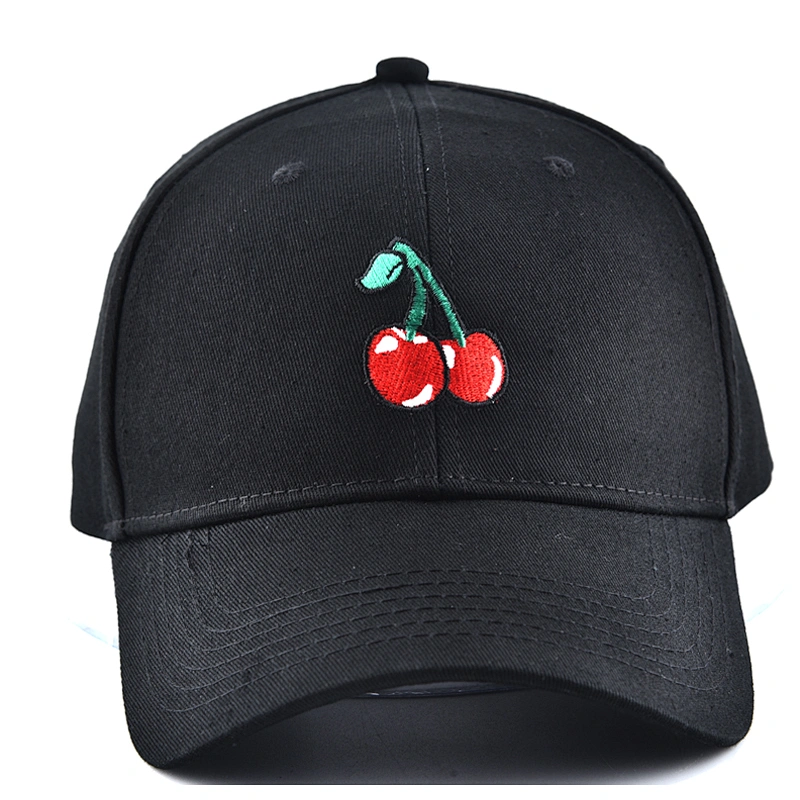 Hot sale embroidery logo curve brim custom twill cotton black dad hat 6 panel baseball caps manufacturers