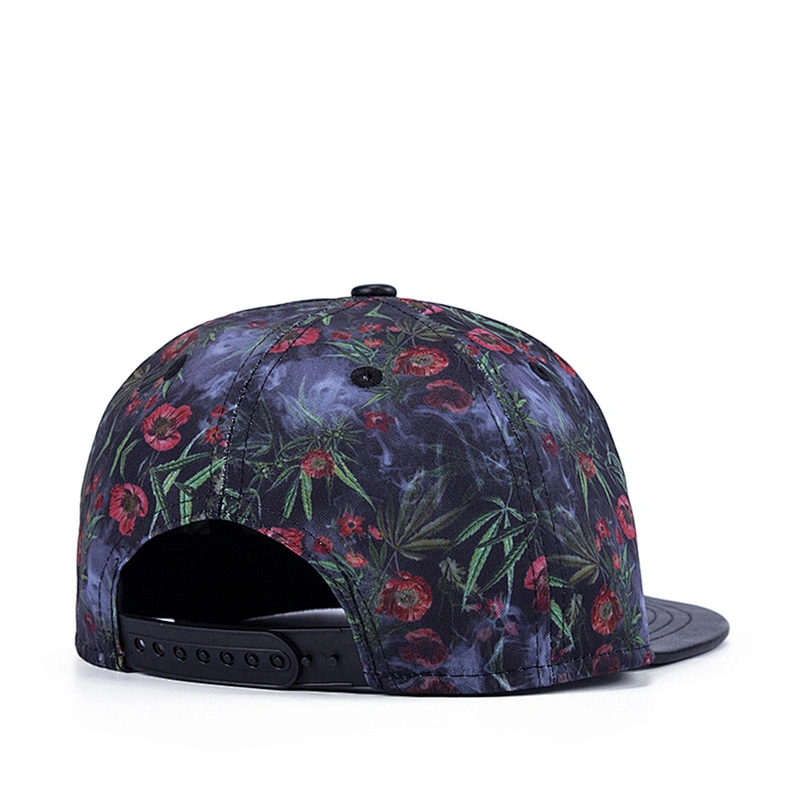 Mens Digital Printing Floral Flat Bill Men Trucker Snap Back Caps
