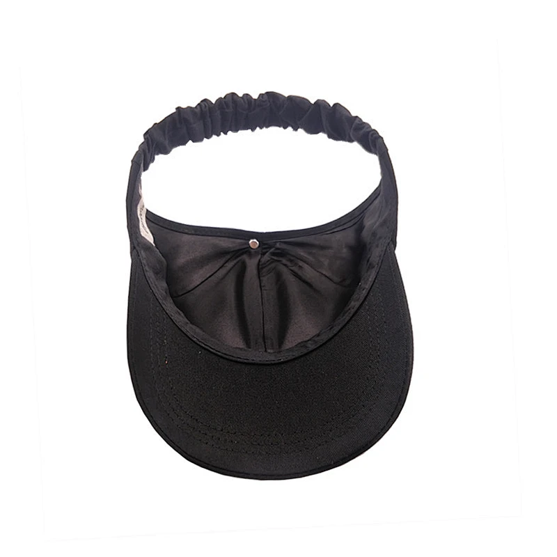 Wholesale running Curl hair cap 4 panel curved brim half baseball cap backless with elastic adjustment
