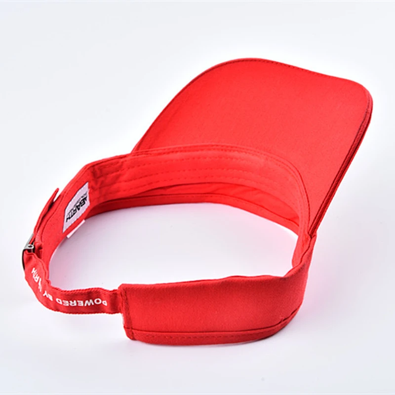 Embroidered Logo Empty Top Sun Protected Cotton Visor Sport Cap