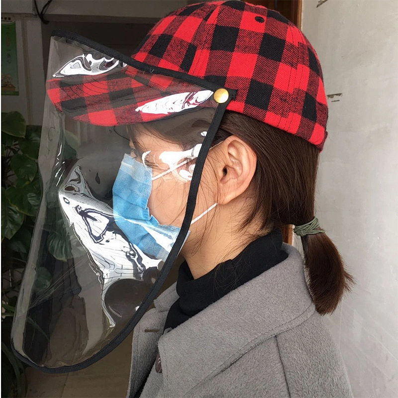 Whosale anti flu baseball hats sport caps with Transparent TPU mask