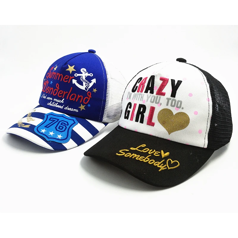 Cute Children Kids 100% Cotton Baseball Caps Trucker Hat With customized logo