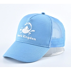 Mens mesh fabric baseball caps 5 panel cap embroidered logo hat