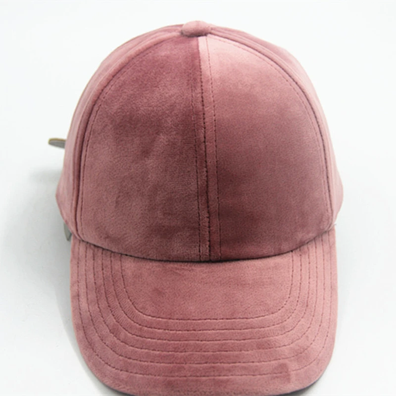 Women Curved Eaves Velvet Winter Blank Baseball Casquette Hat