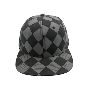 Digital Printing Mens 6 Panels Flat Brim Snap Back Grorras