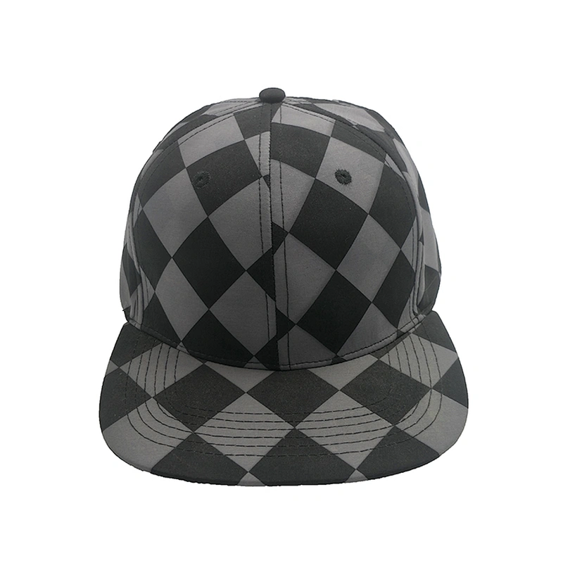 Digital Printing Mens 6 Panels Flat Brim Snap Back Grorras