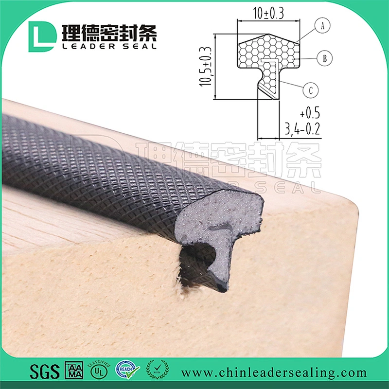 Coated Weather Stripping PU Sponge Foam Seal