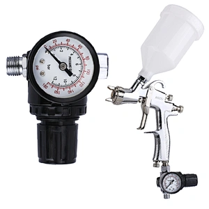 RONGPENG Spray Gun Air Pressure Regulator Gauge AR150