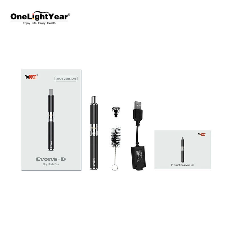 Best quality dry herb vaporizer Yocan Evolve D 650mAh battery vape pen kit from one light year