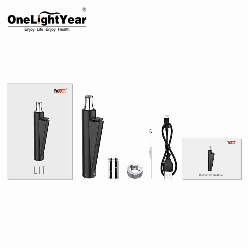 Original authentic Yocan Lit wax vape pen 510 thread adjustable voltage with 400mah battery from one light year