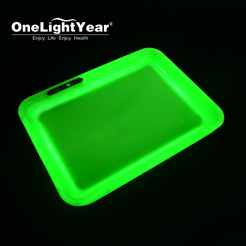 Hot Sale Custom Logo Plastic glow Tray Led Glow in the Dark glow Tray from onelightyear company JESSE